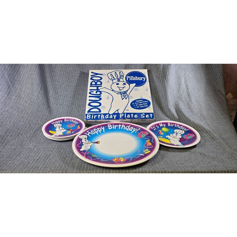 Vintage Pillsbury Doughboy birthday plate set